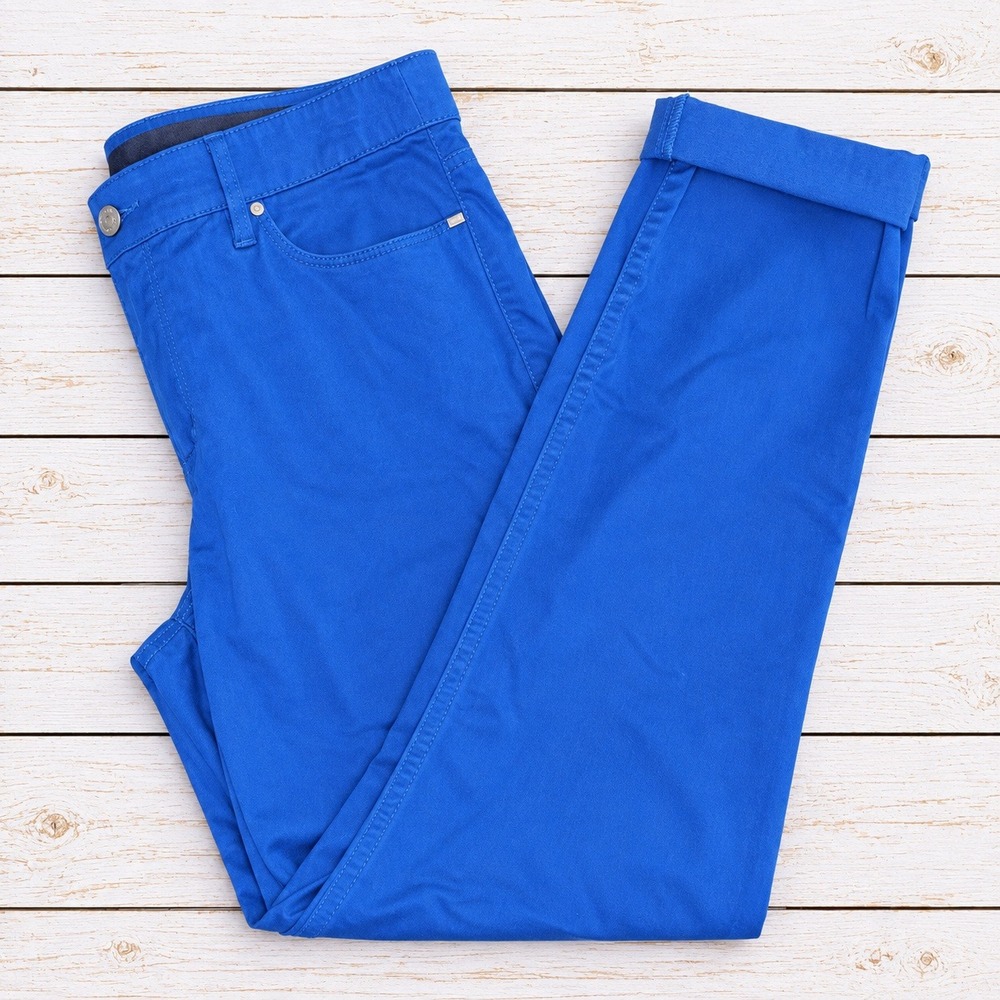 Chico's Pants Blue Slim Leg Ankle So Slimming Casual Career Office Stretch 8R